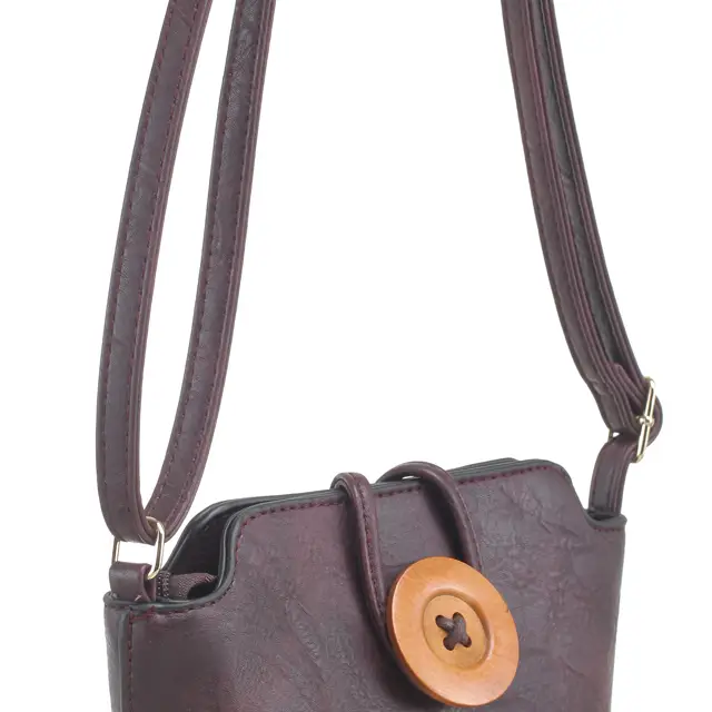 PETIT SAC BANDOULIERE EN BOIS AVEC BOUTON – Image 2